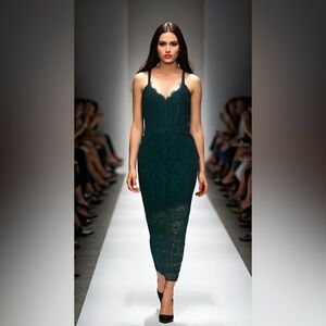 Elegant Green Lace Dress 6